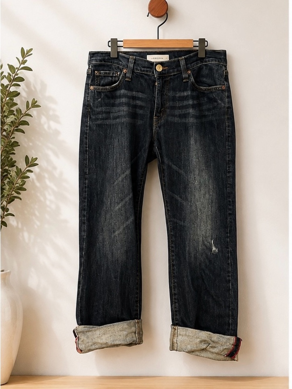 Levi's Dark Wash Jeans with Cuffed Hem
